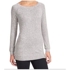 Athleta Heather Grey Long Sleeve Crew Sweater